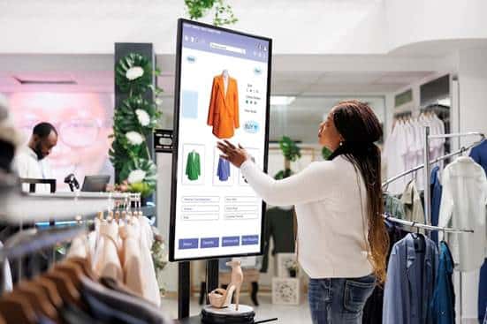 Shopper using augmented reality (AR) for virtual product try-on in an online store