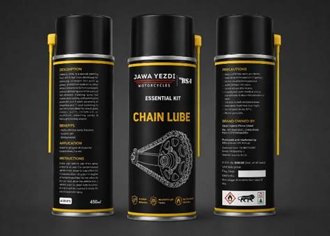Motorcycle chain lube packaging design by We Designs