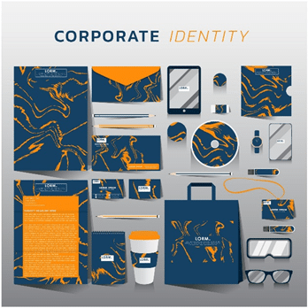 Brand identity design including logo, business card, stationery, and corporate branding.