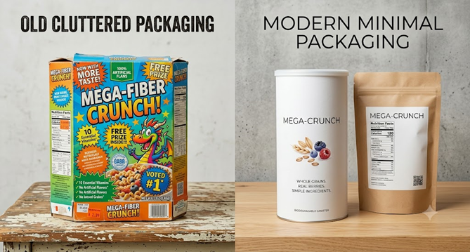 Minimalist custom packaging design example