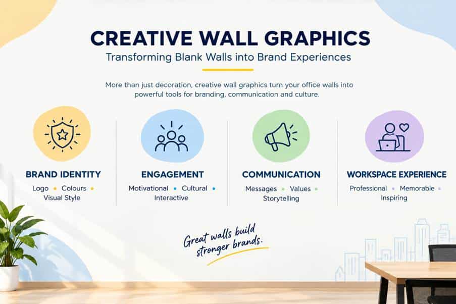 Benefits of creative wall graphics and office wall branding